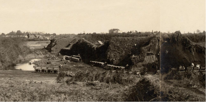 破壊される古河城本丸跡　　提供：古河歴史博物館