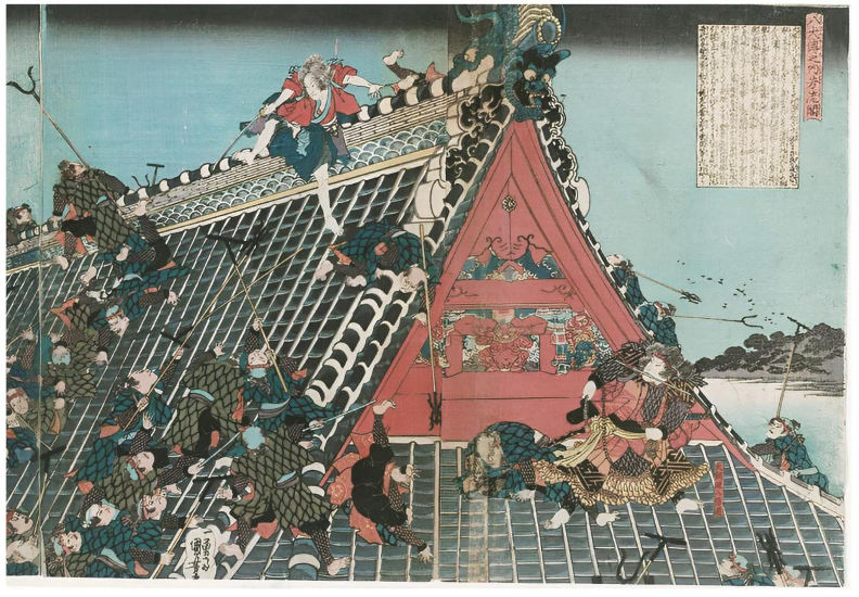 絵図2　里見八犬伝に出てくる古河城がモデルの芳流閣